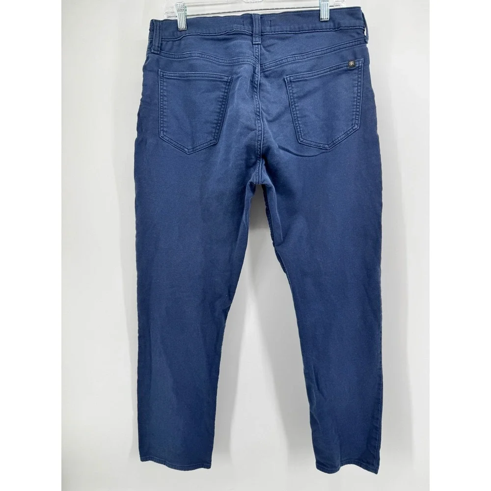 Banana Republic Mens Traveler Pants Navy Blue 5-Pocket Slim Straight 36x30
